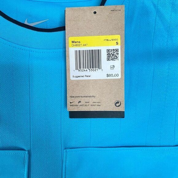 Nike Men’s Dri-FIT Football/Soccer Referee Jersey Teal DH8027-447 Size Small - Picture 3 of 3
